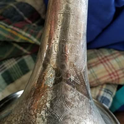 The New Yorker 1920's Silver Plated Trumpet Peashooter Perfect Project! new pics image 2