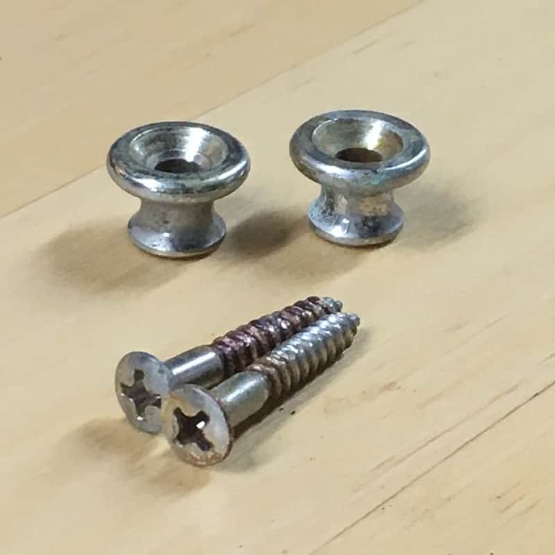 2 Gibson Spec Strap Buttons Aged Relic Nickel USA Electric Custom Guitar Japan image 1