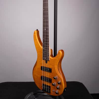 Yamaha TRBX604FM 4-string Bass Guitar - Matte Amber image 5