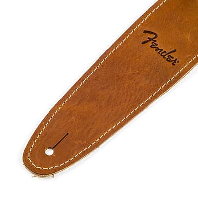 Genuine Fender 2.5" Wide Ball Glove Leather Adjustable Guitar Strap - Brown image 14