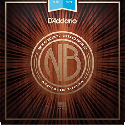 D'Addario NB1253 Light Nickel Bronze Acoustic Guitar Strings, 12-53 image 1