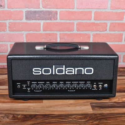 Soldano Custom Shop SLO30 30Watt All Tube Head w/ Matching 2x12 Cab Deep Space Tolex With Black Grill and Black Chicken Head Knobs image 7