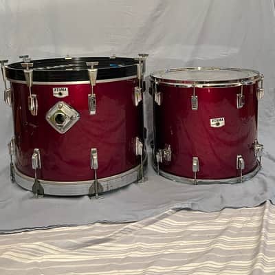 Vintage Tama Swingstar 22" Bass Drum + 16" Floor Tom — Wine Red Gloss (Made in Japan, 1980s) image 3