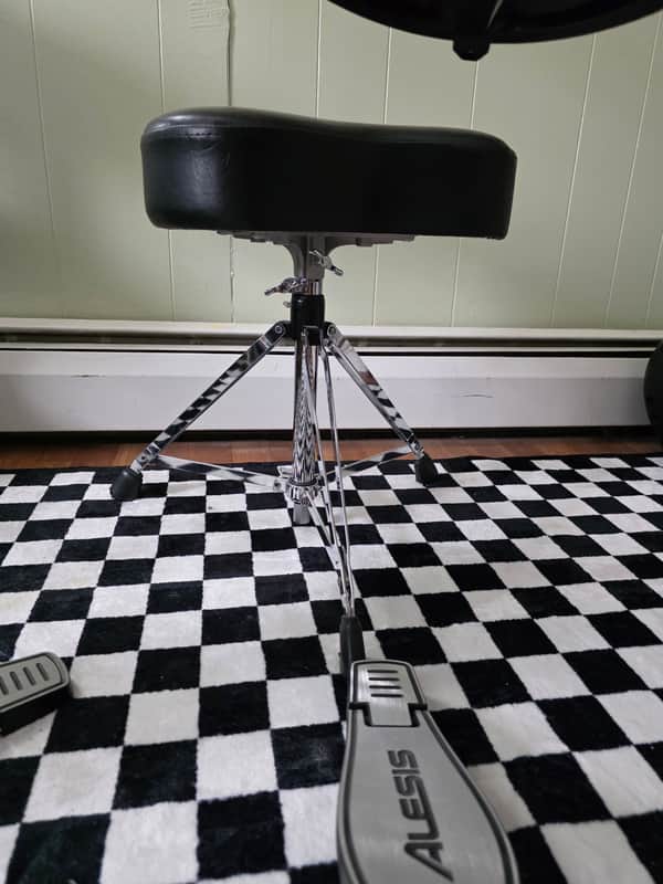 Gibraltar 6608 6600 Series Moto Seat Motorcycle-Style Drum Throne 2010s - Black/Chrome image 1