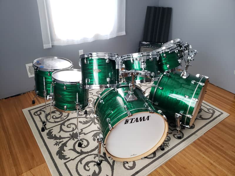 Tama Starclassic Walnut Birch 8-piece Double Bass set in Jade Silk