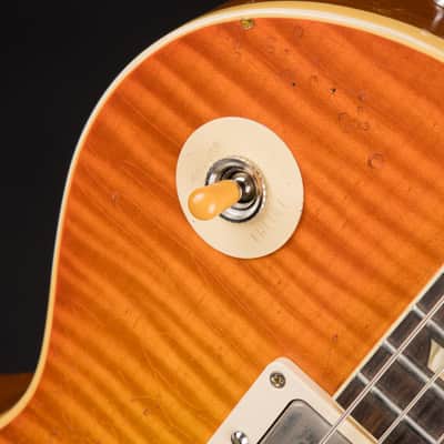 2022 - Gibson Custom Shop Made 2 Measure Murphy Lab '59 Les Paul Standard Murphy Painted Ultra Heavy Aged Orange Lemon Fade image 16