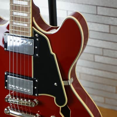 D'Angelico Premier DC Semi-Hollow Double Cutaway - Burnt Red image 7