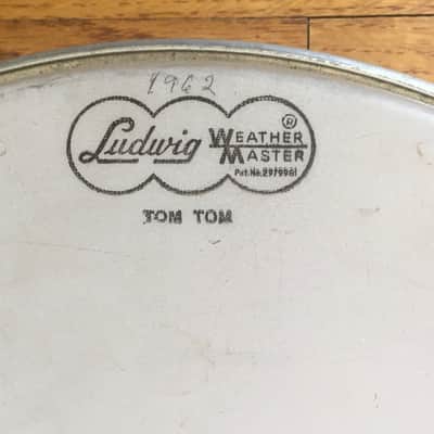 Vintage Ludwig Weathermaster Tom Drum Batter Head 13” USA Logo Coated 1960s Rare image 3