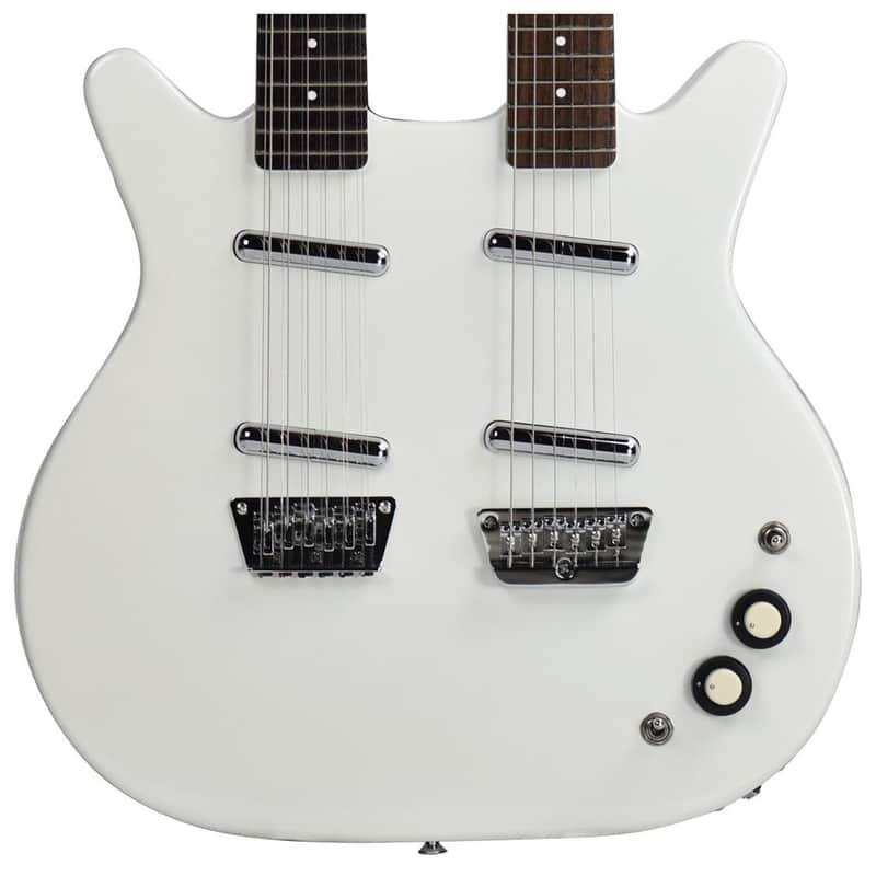 Danelectro Doubleneck Vintage Reissue 6/12-String Guitar - White Pearl image 1