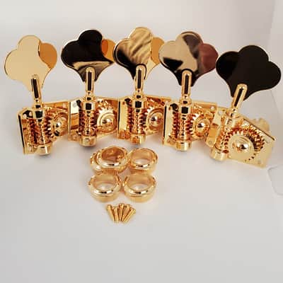 J&P Style 5 pc In-line Gold Bass Tuners image 2