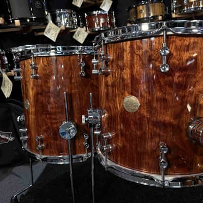 ~WOW!~ Doc Sweeney Drums 'Havana Nights' Caribbean Rosewood 13/14/16/24 Drum Kit Set in Hi-Gloss Poly Lacquer with Chrome Hardware image 4
