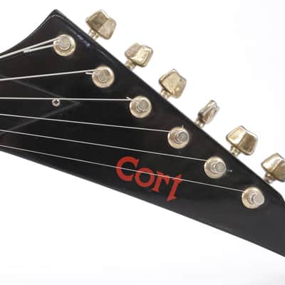 1980's Cort Black & Red Electric Guitar w/ Jackson Style Headstock #43829 image 8