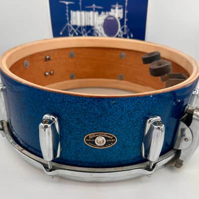 Slingerland Super Gene Krupa Radio King 5.5x14 Snare Drum 1960 - Blue Sparkling Pearl image 14