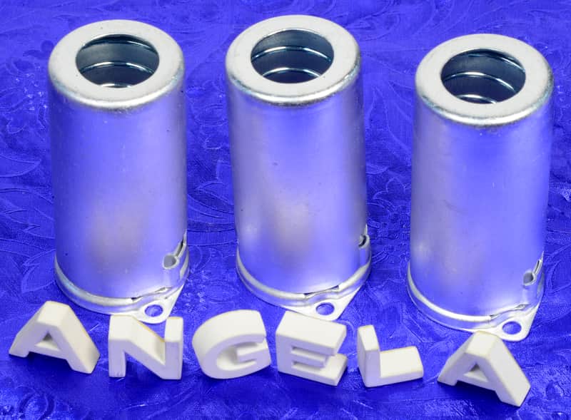 Three Raw Aluminum Medium Nine Pin J-Slot/Bayonet Spring Loaded Tube Shields For 12AX7A And More image 1
