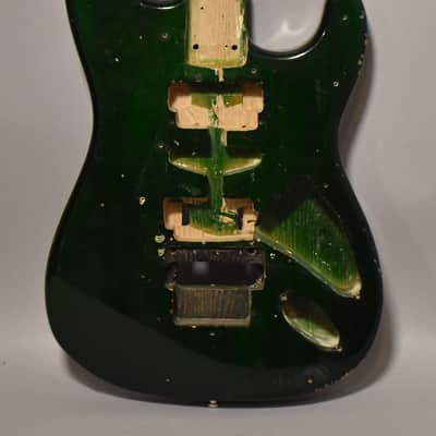 Unbranded S-Style Guitar Body HSH Floyd Rose Translucent Green image 1