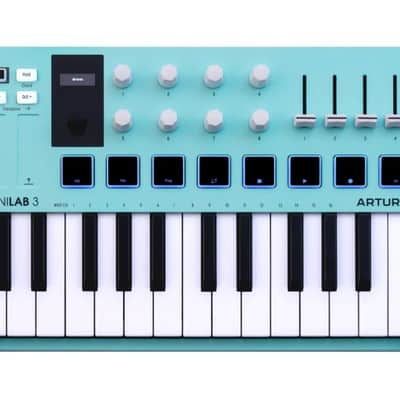 Arturia MINILAB3AM Limited Edition Portable 25-Key MIDI Controller, Aquamarine image 2