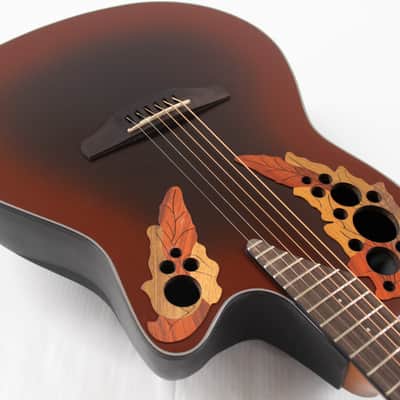 Ovation Celebrity Elite CE44-RRB Mid-depth Acoustic-electric Guitar - Reverse Red Burst image 4