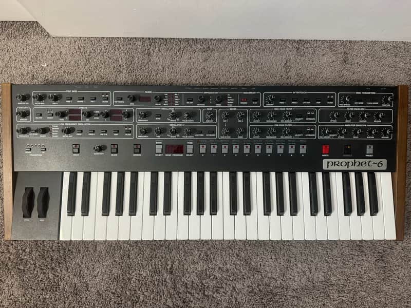 Sequential Prophet-6 49-Key 6-Voice Polyphonic Synthesizer 2018 - 2020 - Black with Wood Sides image 1