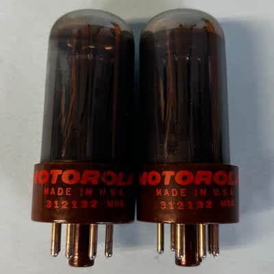 1960s Sylvania 6V6GTA Matched Pair Vintage Motorola Brown Base Smoked Glass!T361 image 1