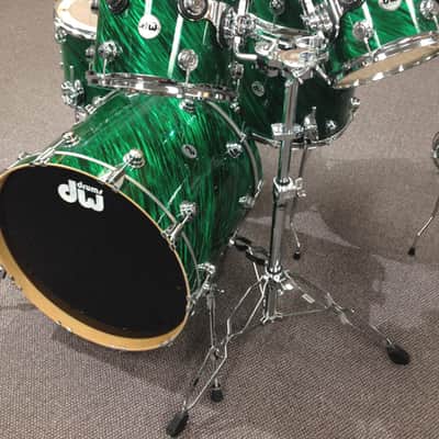 DW Drums Collector Series 6 Piece Shell Pack Green Twisted Satin image 1