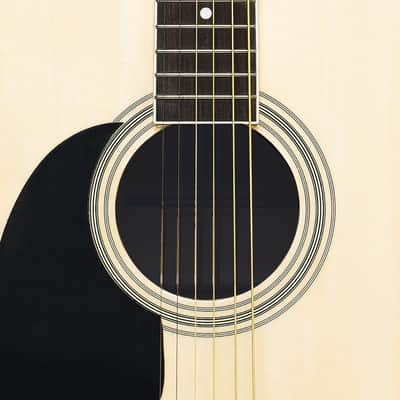 Stagg Natural dreadnought acoustic guitar with basswood top, left-handed model image 5