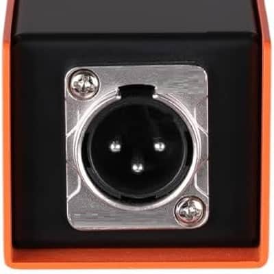 XLR Preamp for Dynamic Microphones,25dB Gain, Low-Noise Amplifier,Compact Metal Housing, XLR I/O,Orange/Black, Phantom Power image 4