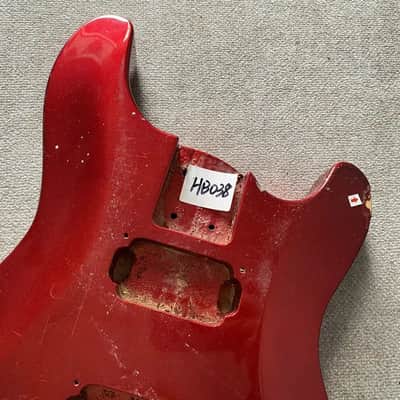 Double Cutaway Metallic Red Finish Guitar HH Body image 8