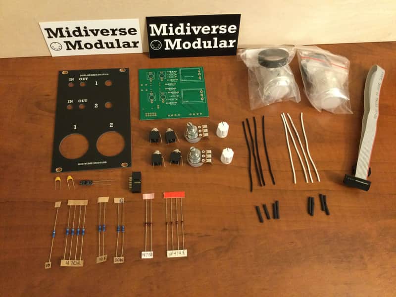 Midiverse Modular - Dual Arcade Button - DIY Kit - Eurorack image 1