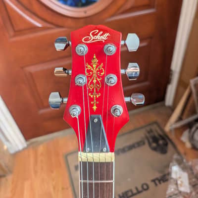 Schott Semi-Hollow LP Electric Guitar Red Chameleon Finish – Unique Build image 5