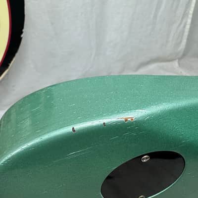 Maghini Guitars Skylark Baritone Guitar with COA + Gator Case 2023 - Lightly Aged Jade Metallic image 23
