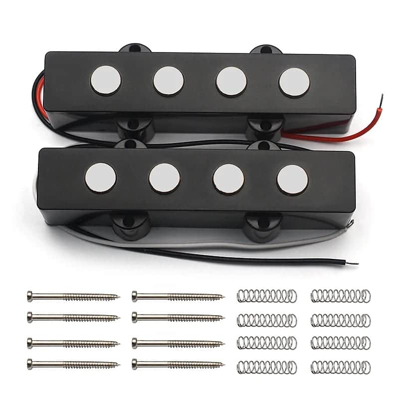 Flat Pole 4 String Jazz Bass Style Pickups Set image 1
