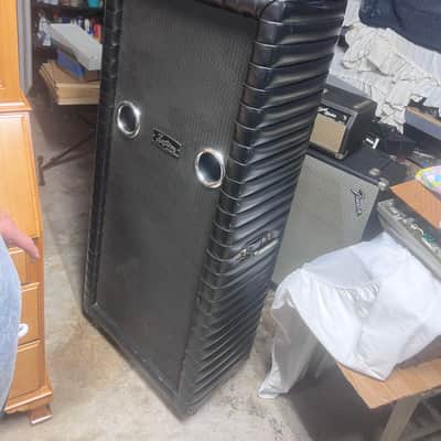 1969 Kustom K 200 Vintage Electric Bass Guitar Amplifier Head W/ 3X15" Cabinet Black Tuck & Roll image 10