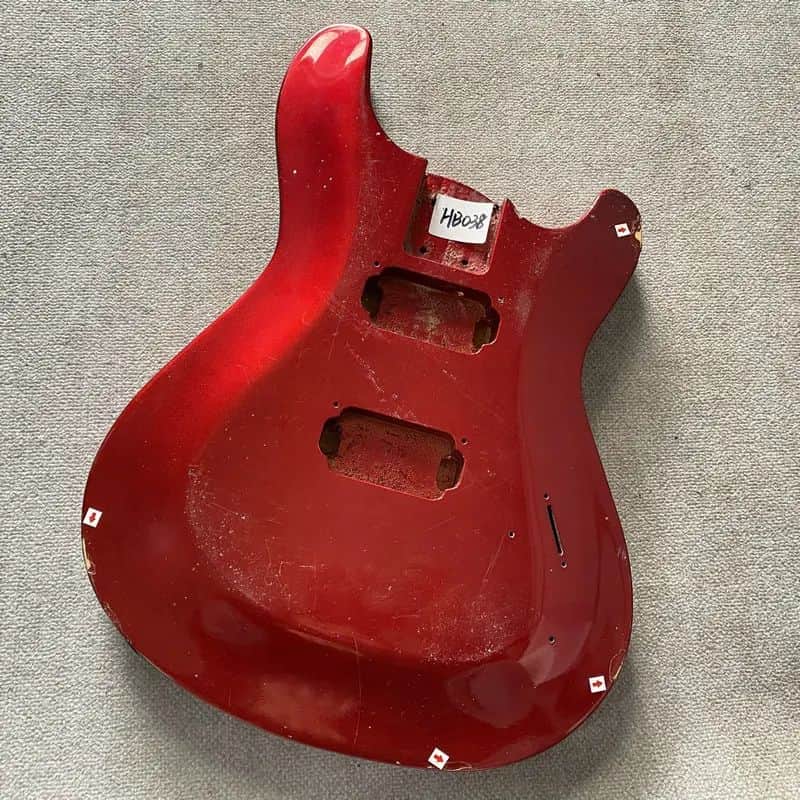 Double Cutaway Metallic Red Finish Guitar HH Body image 1