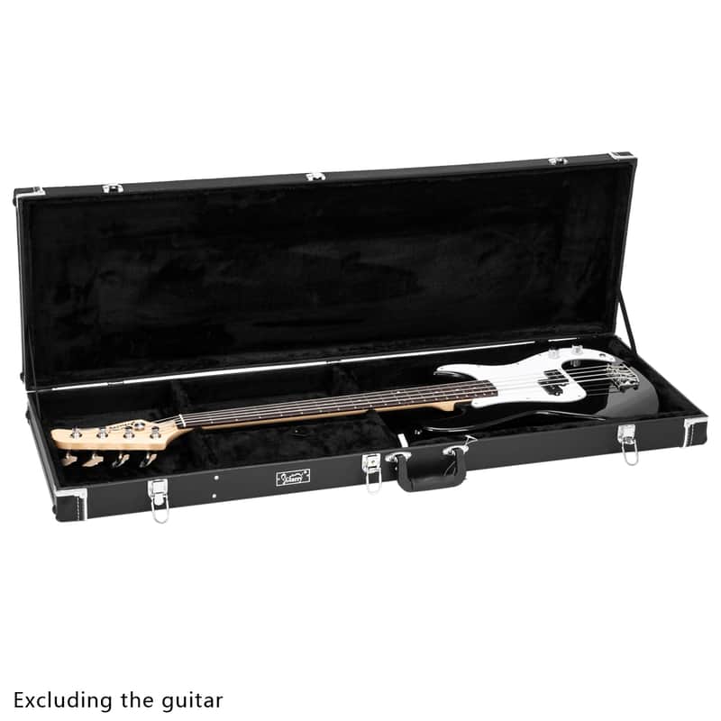 Glarry High Grade Electric/Bass Guitar Square Hard Case 2020s - Flat Black image 1