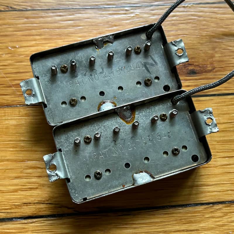 1981 Gibson Tim Shaw Humbucker Set Original Covers 7.11k/7.34k