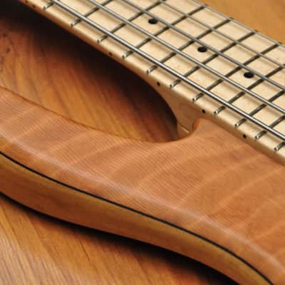 Fodera Monarch Std Special Doctorbass Edition Bird's eye Maple 5 string 19mm spacing - Figured Redwood top image 9