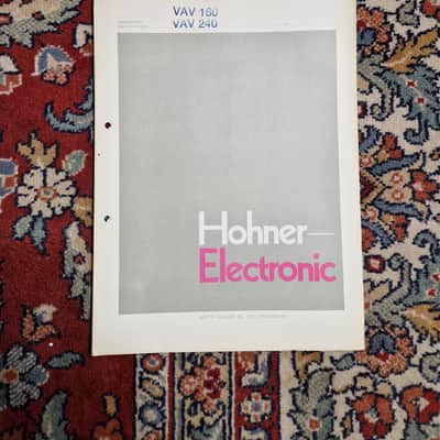 Hohner VAV 160 VAV 240 Schematics/Service Manual/Service Notes image 1