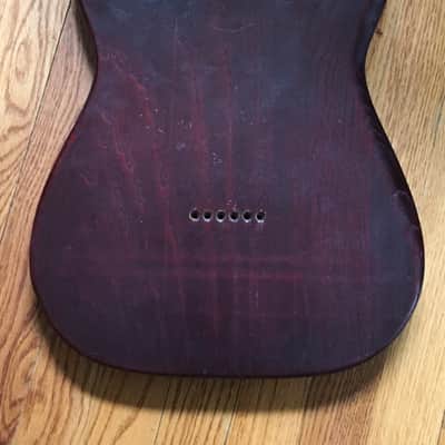 Custom Made In USA Swamp Ash Natural American Boutique Tele Solid Guitar Body Sienna Burst Wine Red 4.9 Lb image 8