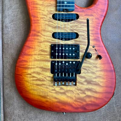Mr. Scary REH George Lynch 5A Quilted Maple 1-Piece 2018 - Orange Burst (ESP) image 2