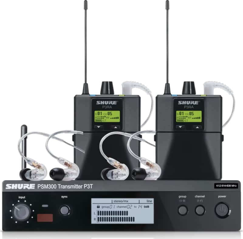 Shure PSM 300 P3TRA215TWP Twin Pack Pro Dual Wireless In-Ear Monitor System, J13 Band image 1