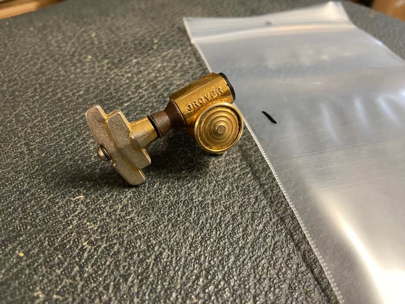 1960’s Gold Grover Imperial Tuning Key Machine. Treble Side image 1