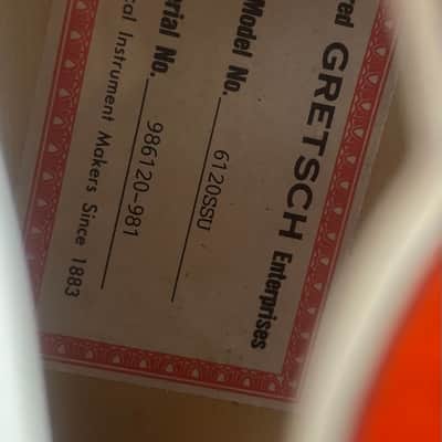 Gretsch G6120SSU Brian Setzer - Orange (USED) image 6