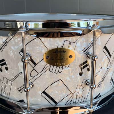 1999 Ludwig 90th Anniversary Classic Maple 6.5x14 Snare Drum in Top Hat & Cane w/ Case image 6
