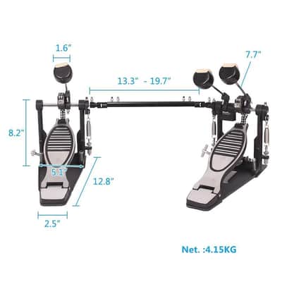 Double Kick Drum Pedal Bass Drum Foot Percussion Double Chain Drive image 2