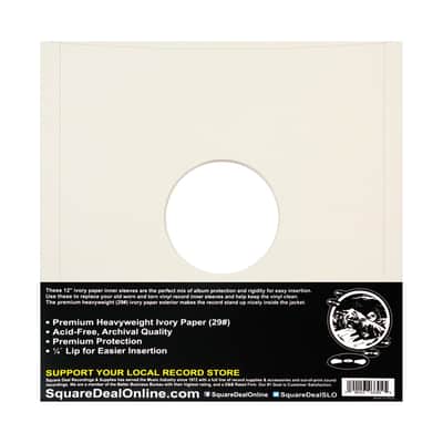 (50) 12" PREMIUM 29# IVORY Paper Vinyl LP Record Album Inner Sleeves ARCHIVAL image 2