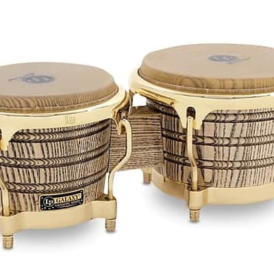 Latin Percussion LP793X Galaxy Giovanni Signature 7 1/4-8 5/8 Bongos Natural Ash, Gold Hardware image 1