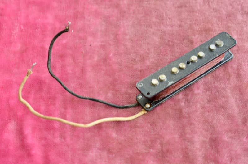 Vintage 1960's Fender Pre-CBS Jazz Bass Pickup - Black Bobbin - North Mag 8.21k image 1