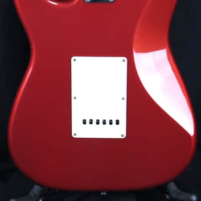 1992 Fender MIM Standard Stratocaster Vintage Tremolo Rosewood Fretboard Electric Guitar Crimson Red Metallic image 4