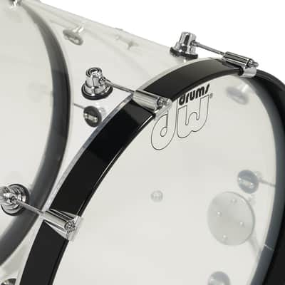 DW Design Series 4-Piece Acrylic Shell Pack - Clear w/Chrome Hardware (DDAC2214CL) image 6