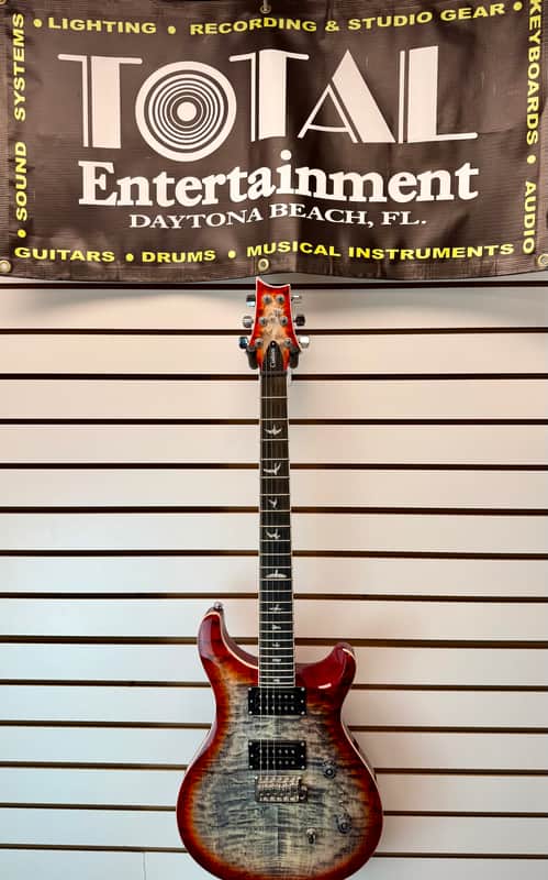 PRS SE Custom 24 Quilt Top 2024 Charcoal Cherry Burst with Gig Bag - Pre Owned image 1
